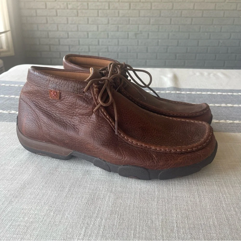 Twisted X Men’s Lace Up Driving Mocs Size 11.5 Copper Brown MDM0014